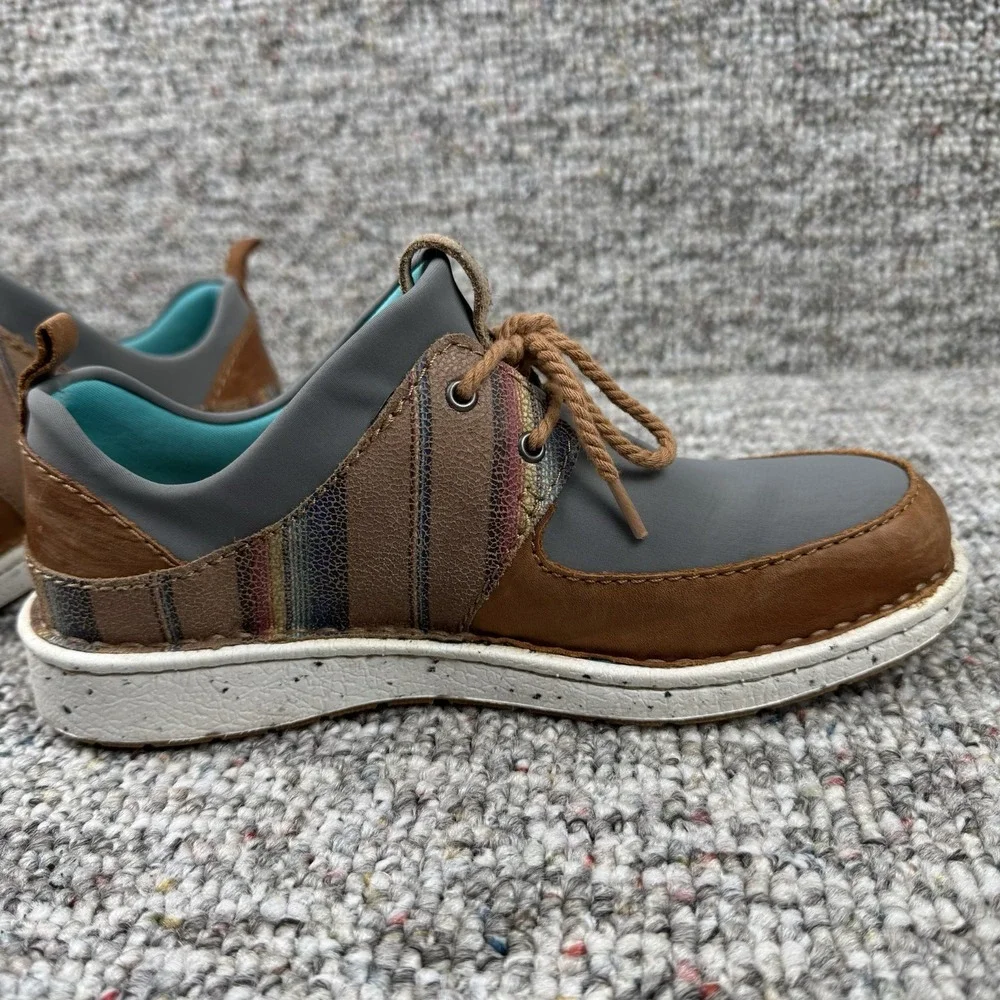 Justin Boots Vista Shoes Women 6 M Blue Gray Brown Casual Sneakers JL280